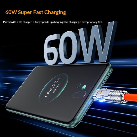 Câble de charge rapide rotatif 180° / Gaming et usage quotidien