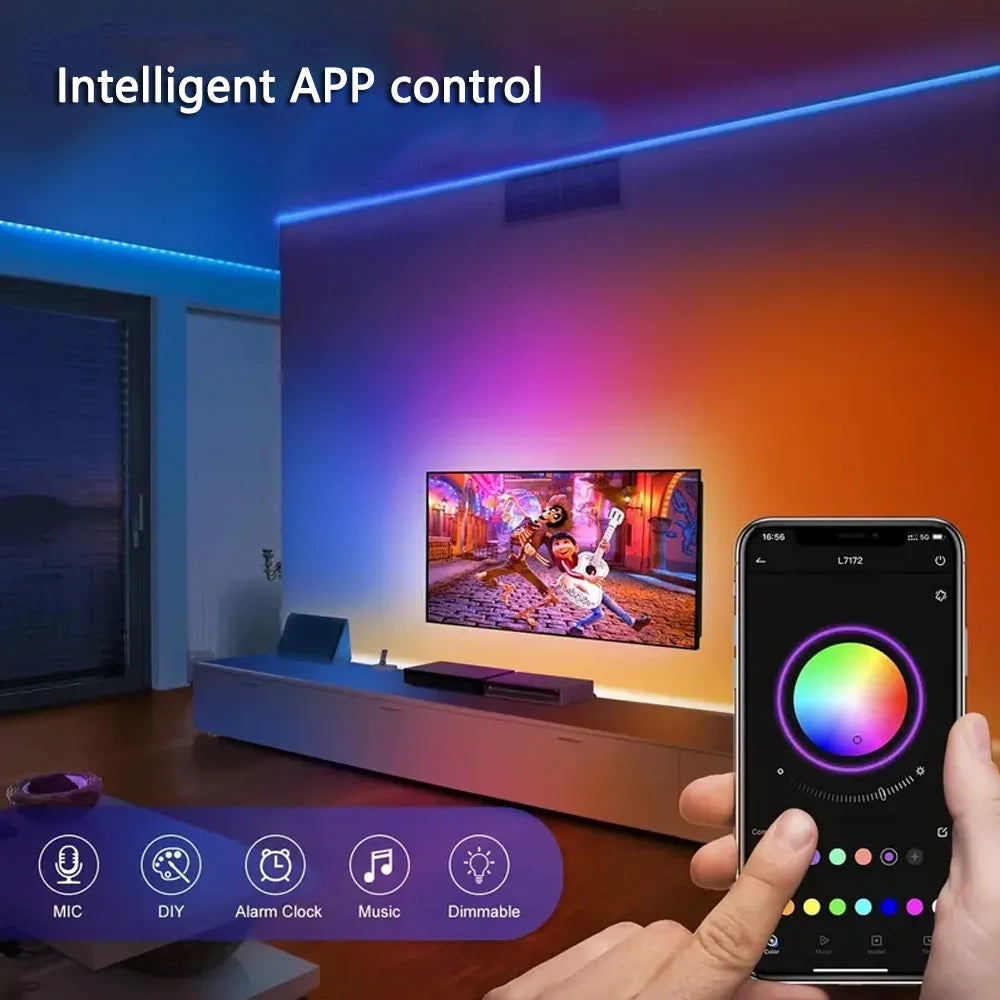 Bandes LED RGB Intelligentes – Contrôle App & Télécommande 🌈